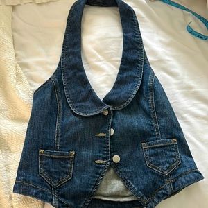 Halter denim vest